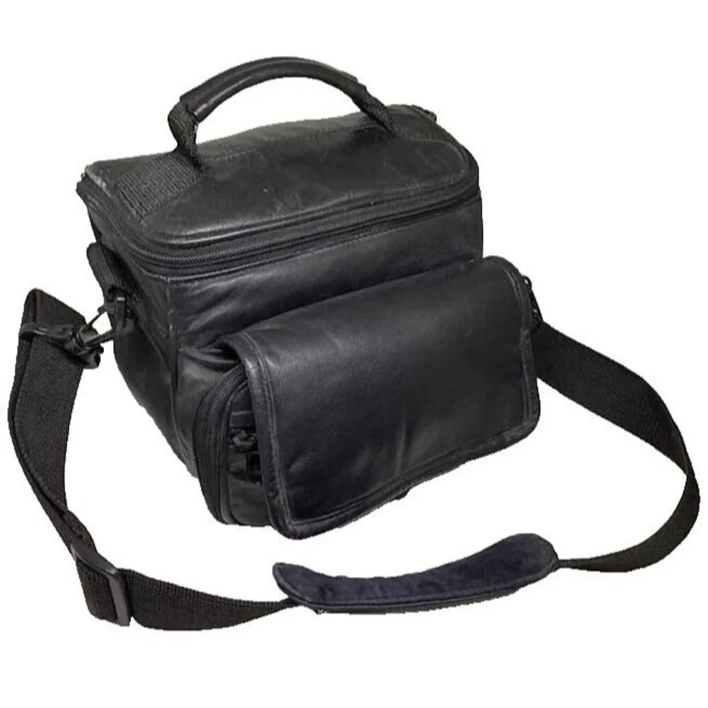 SLR Digital Camera Bag Case Carrying Storage Black Padded Pockets Strap